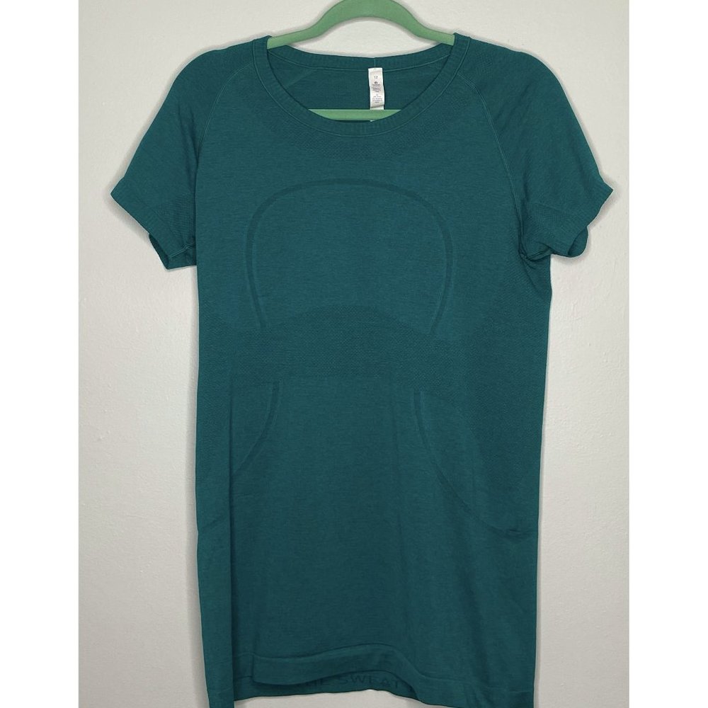 EUC Turquoise Lululemon Swiftly Tech Tee Size 12